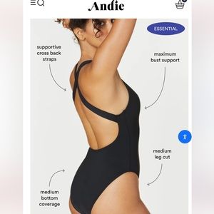 Andie black medium crossback swimsuit tulum flat black